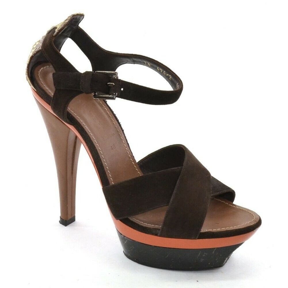 Barbara Bui Brown Platform High Heel Sandals 40